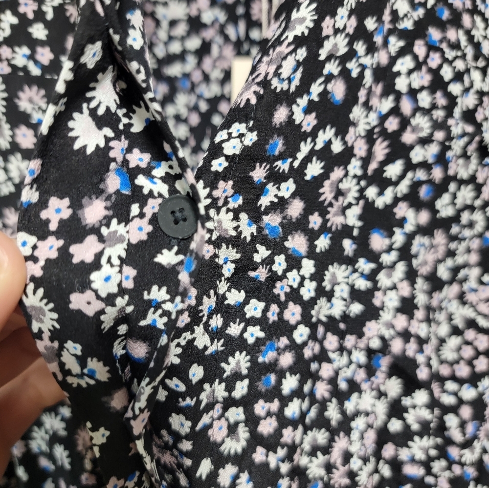 Rebecca Taylor Pop Ditsy Flower Silk Tie Waist Knee Length NWT Dress - Picture 6 of 10